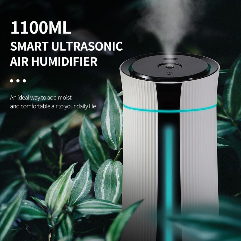 Luftbefeuchter Luft Aromaterapi Diffusor Pelembab Penjernih Udara Luft Luftreiniger Zerstäuber 1100Ml für Auto Heimat Sekretariat