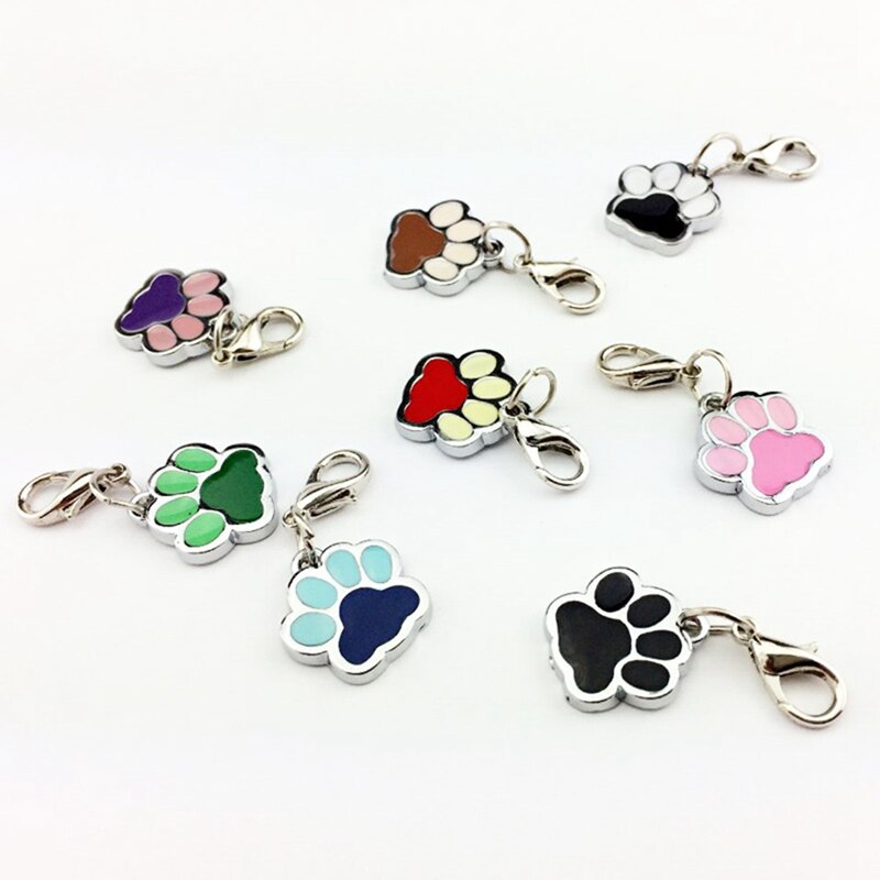 Neue Tropfen Pfote Freies Gravur Hund Ich würde Schild Kragen Edelstahl Anhänger Ich würde Schild Name Telefon Haustier Hund Charme zubehör