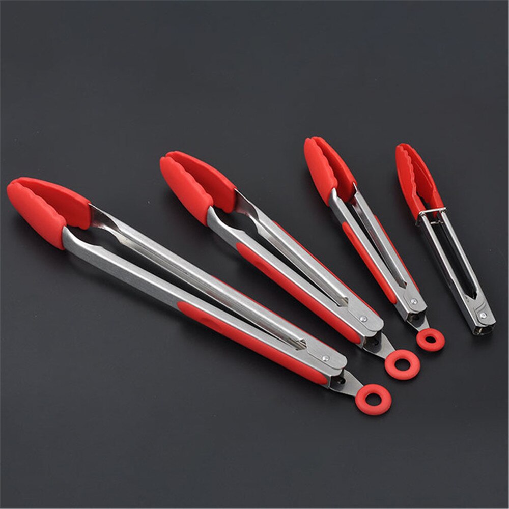 1 stücke Lebensmittel Klasse Silikon Lebensmittel Tong Küche Zange Utensil Kochen Tong Clip Klemme Zubehör Salat Serviert BBQ Werkzeuge