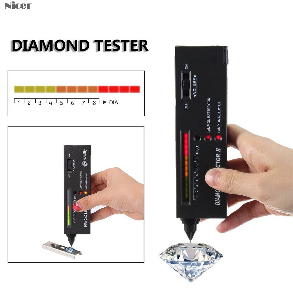 1pc V2 Professionelle Hohe Genauigkeit Diamant Tester Edelstein Edelstein Wähler Schmuck Beobachter Werkzeug LED Diamant Indikator Prüfung Stift