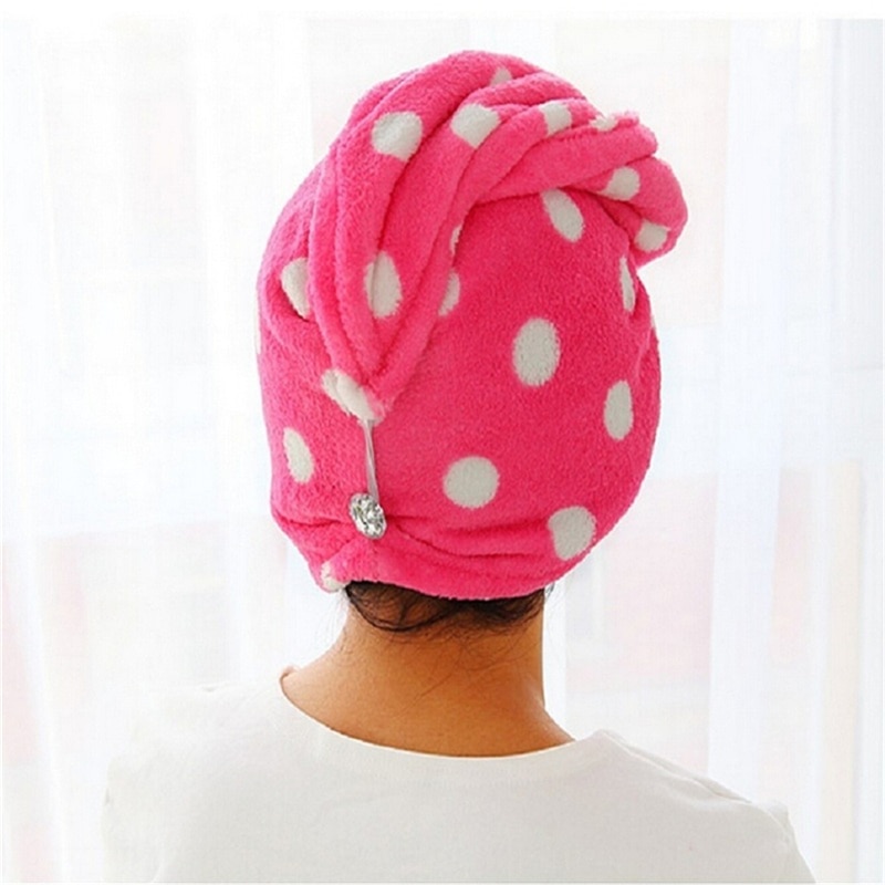 25x62 cm Dame Magie Trockenes Haar Kappe Schnell Trockenes Haar Handtuch SchöNe Trocknen Schlecht Handtuch Weichen Kopf wickeln Hütte machen-hoch Kosmetik Haar Handtücher