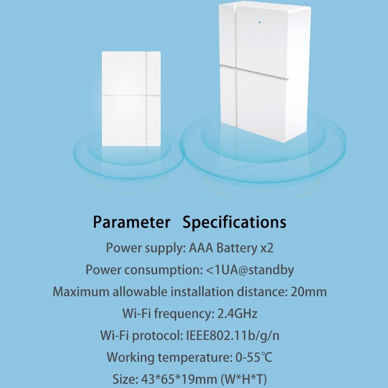 Tuya Clever WiFi Tür Sensor Tür Offen/Geschlossen Detektoren WiFi App Benachrichtigung Alarm Sicherheit Alarm Unterstützung Alexa Google