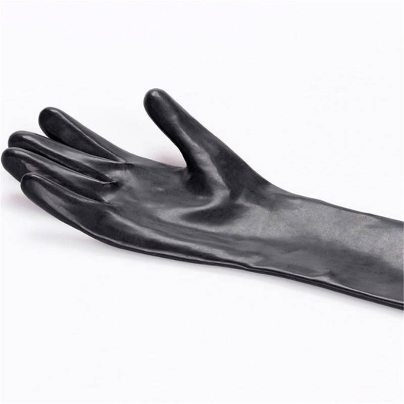 100% Latex Lange Handschuhe Gummi Handschuhe Latex Fausthandschuh Schwarz Farbe Kostümich Zubehör 3 größe