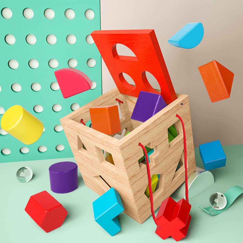 freundlicher Holz bilden Sorter Spielzeug Pädagogisches Kleinkind Spielzeug Baby Formen Sortierung Kasten