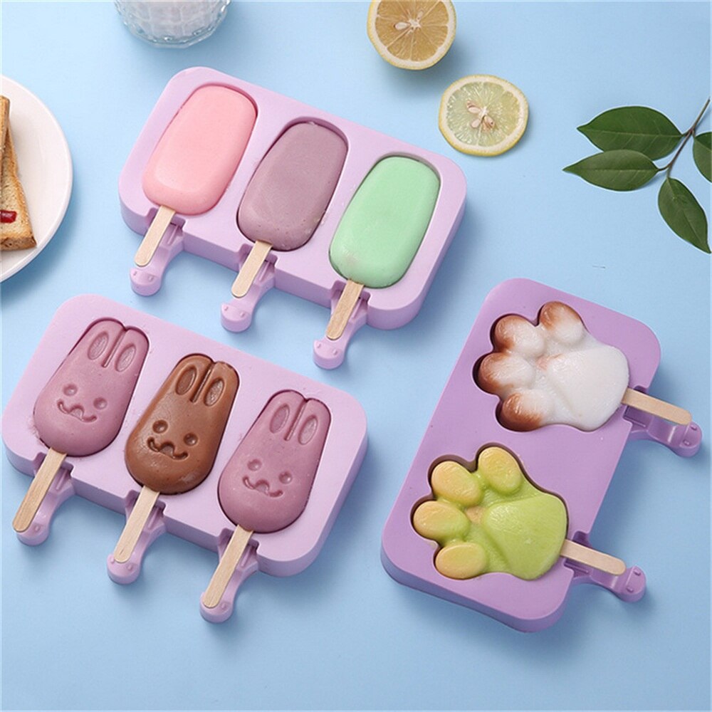 Silikon Eis Schimmel Popsicle Formen DIY Hausgemachte Karikatur Eis Popsicle Eis Hersteller Schimmel Küche Werkzeuge Zubehör
