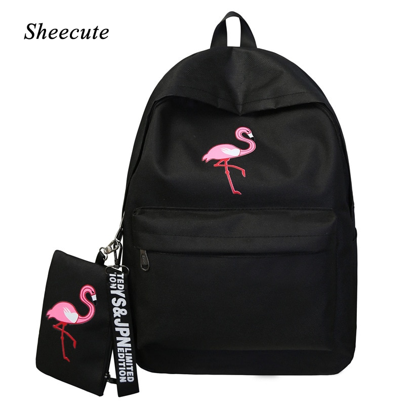 Mädchen Schule Taschen freundlicher Rucksäcke Schüler Taschen Große Kapazität Flamingo drucken Leinwand Rucksack für Teenager Mädchen Taschen
