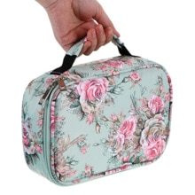 Große Kapazität Einfache Blumen- Druck Oxford Stoff 72 Schlüssel 3 Schichten Bleistift fallen Bleistift Tasche für Farbige Bleistifte Schreibwaren