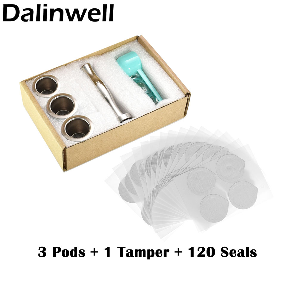 3 schoten 1 Kaffee manipulieren Edelstahl Nespresso wiederverwendbar Kaffee Kapsel Nachfüllbar Tasse Filter Kaffee Hersteller Schote Mit 120 Dichtungen