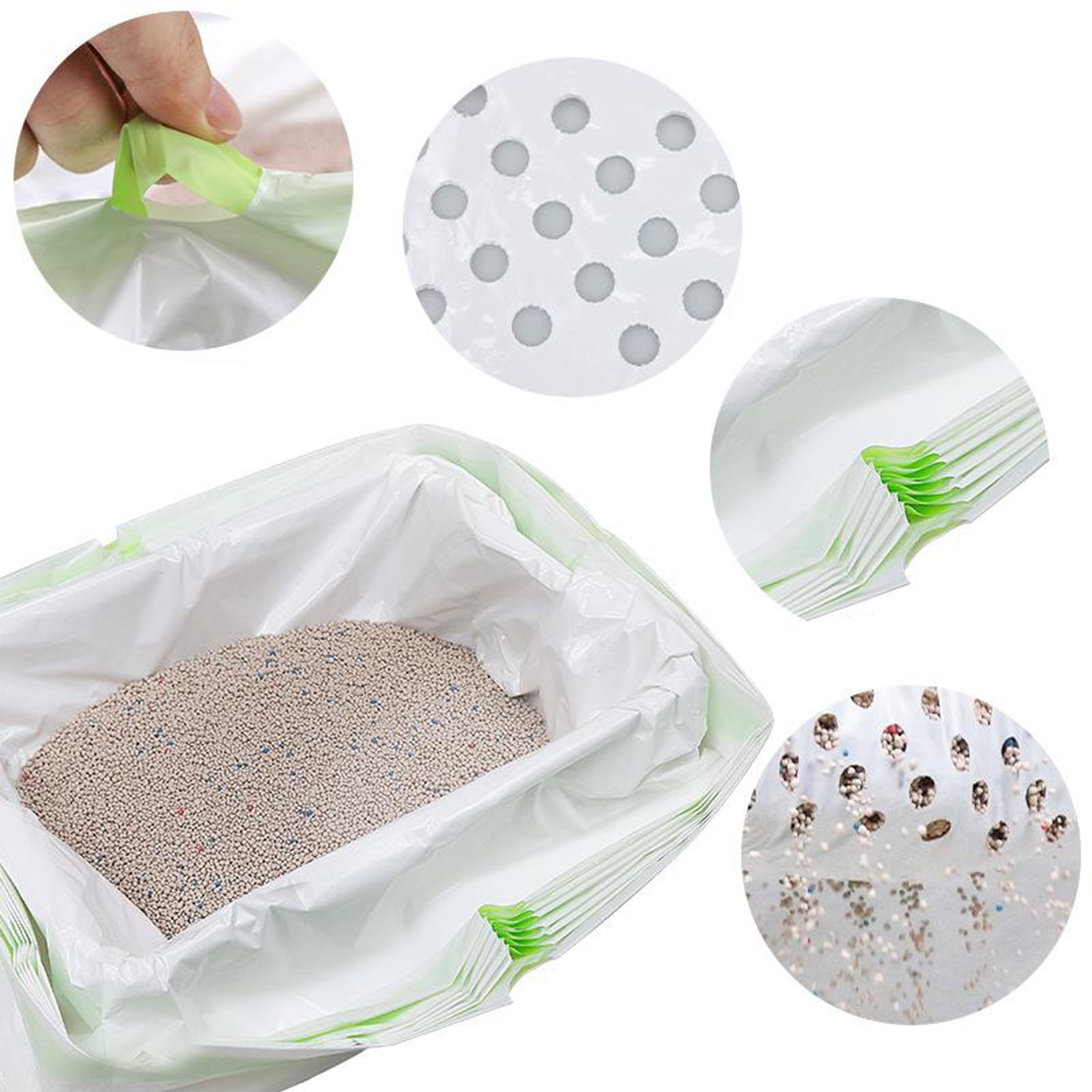 7Stck Katzenstreu Filter Tasche Kordelzug Wurf Sichten Liner Abfall Wurf Kasten Liner