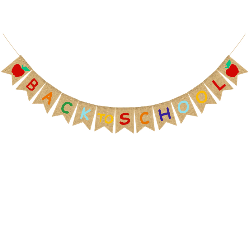 Sackleinen Willkommen Banne Ammer Zeichen Zurück Zu Schule Banner für Höhle Unterricht Lehrer Dekorationen (Zurück Zu Schule Banner)