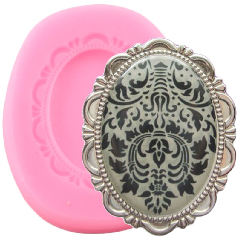 Oval Rahmen Miniatur Silikon Formen Linderung Cupcake Deckel Fondant Kuchen Dekorieren Werkzeuge Süßigkeit Polymer Ton Schokolade Gumpaste Formen