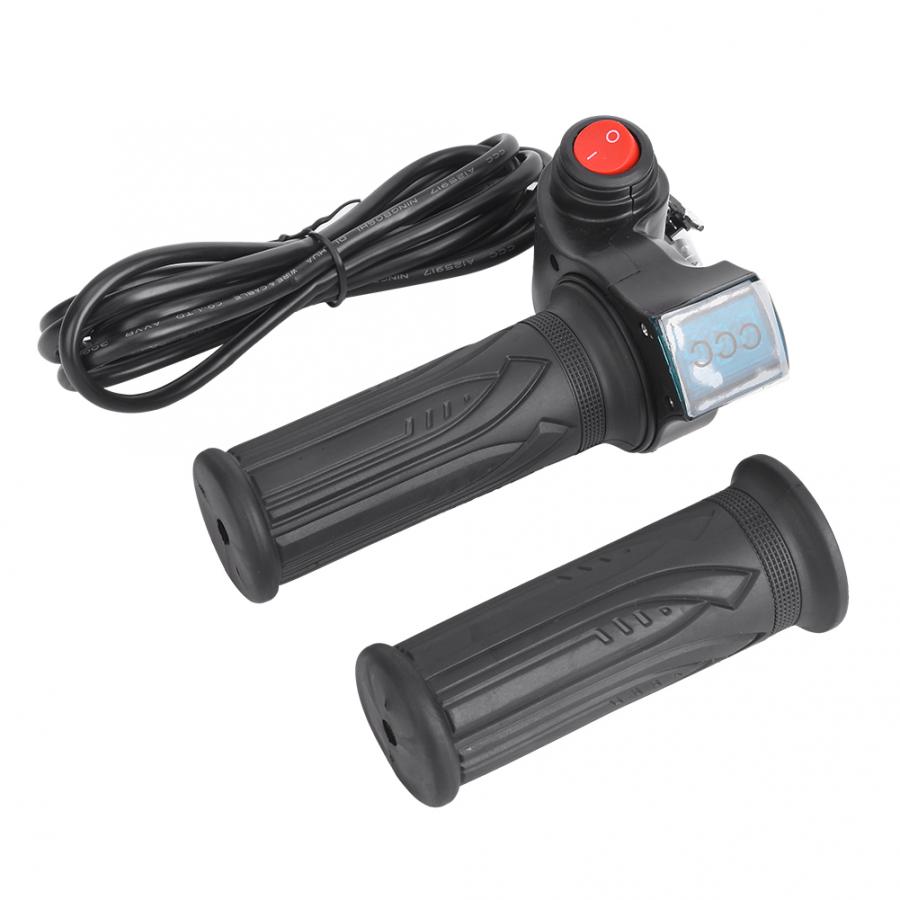 E-Fahrrad Spannung Anzeige E-Fahrrad Twist Drossel LCD Digital Anzeige Geschwindigkeit Kontrolle Griff Für Daumen Elektrische Fahrrad Gas 12V-72V