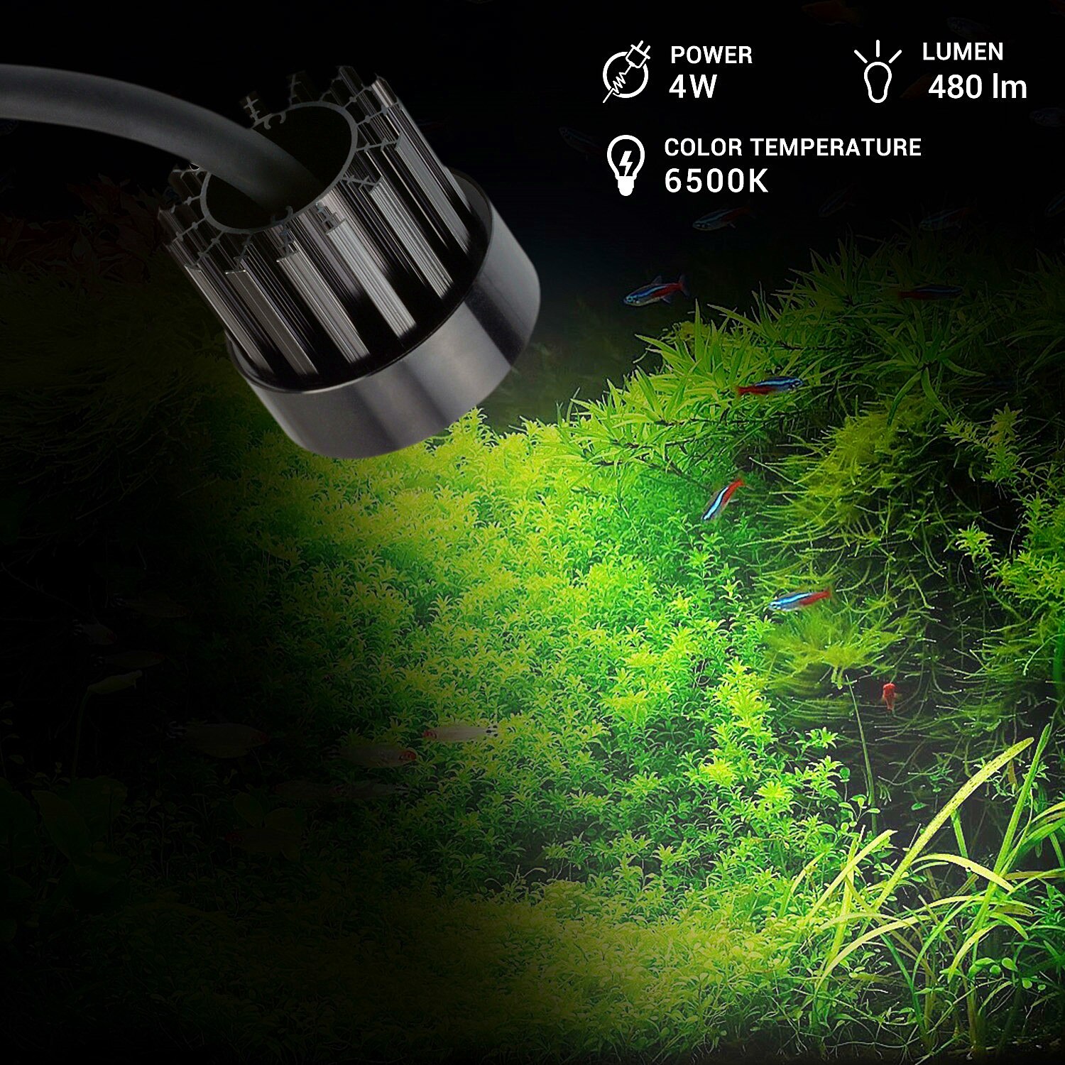 NICLUX LED Aquarium licht Clip-Auf Scheinwerfer berühren Sensor Schalter Aquarium Reflektor Lampe für Aquarium dreifarbig Temperaturen