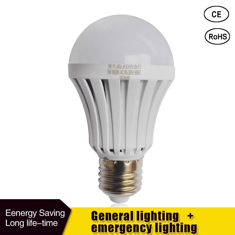 LED Intelligente Birne E27 5w 7W 9W LED Notfall Licht 85-265v Akku Beleuchtung lampe für Außen Beleuchtung Bombillas