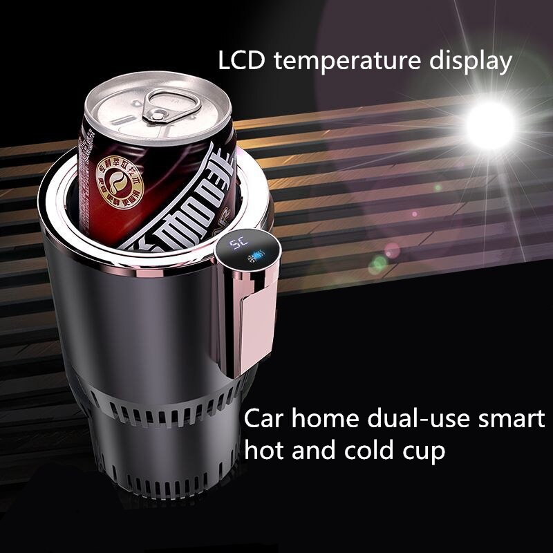 2 in 1 Auto Heizung Tasse Mini Eis Tasse Trinken Halfter Halbleiter Kühlung Kälte Heizung Milch Erhitzt Auto Reise Zubehör