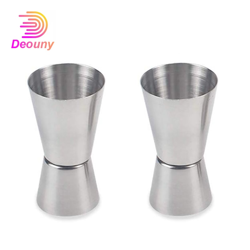 DEOUNY 2 Teile/satz Doppel Kopf Cocktail Jigger 15/30ml Edelstahl Bar Jiggers für Cocktail Schnaps Alkohol Trinken messung Werkzeug