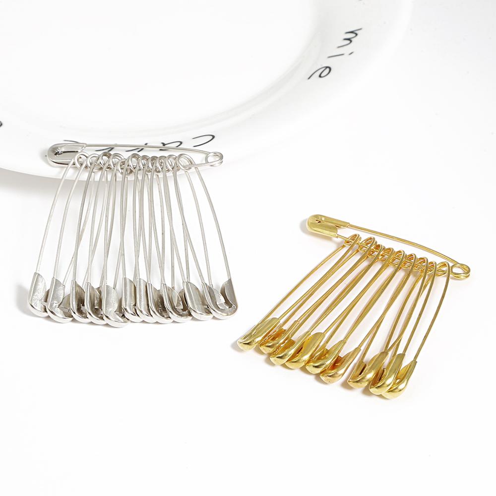 50 stücke 12x55mm Silber/Gold Farbe Sicherheit Edelstahl Eisen Stifte DIY NäHenne Werkzeuge Zubehör Nadeln Große brosche Bekleidung Zubehör
