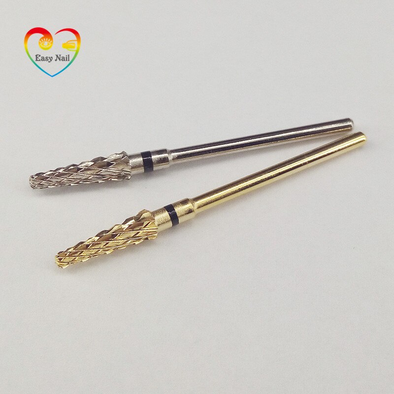1 stücke Einfach Nagel 2 farbe Wolfram Hartmetall Nagel Bohrer 3/32 'Drehen Grat Bits Für Manikübetreffend Nagel Bohrer zubehör Fräsen Cutter