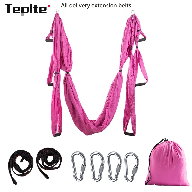 Antenne Yoga Hängematte Anti-Schwere Yoga Hängematte Vollen Satz 6 Griffe Hängematte Schaukel Fitnessstudio Hängen Gürtel Schaukel Gurt Pilates
