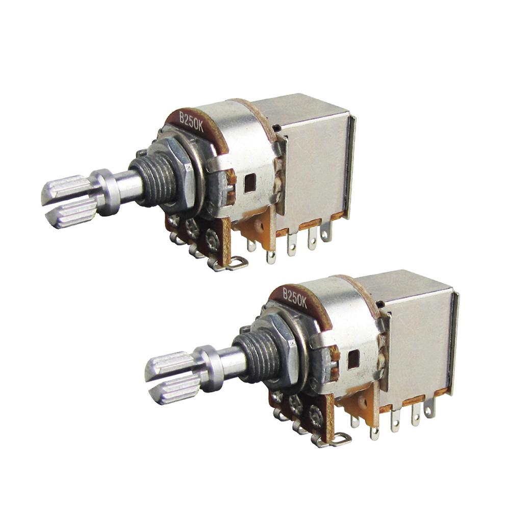 FLEOR 2 stücke Kurze Welle Gitarre Potentiometer drücken-ziehen Töpfe Potentiometer 250K oder 500K für Gitarre Bass Teile