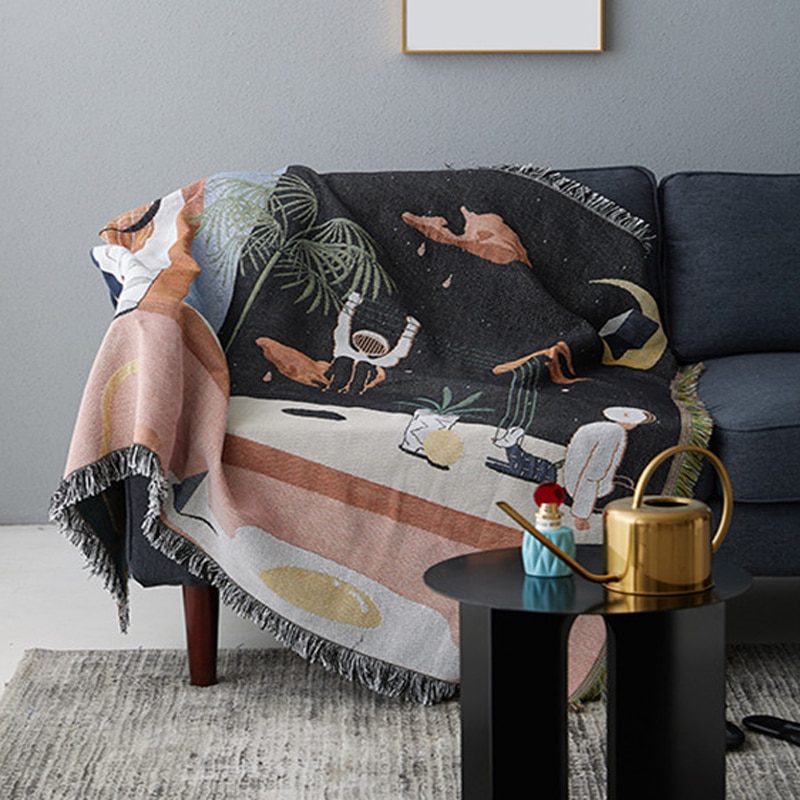 Fantasie Werfen Decke Für Sofa Reise Flugzeug Decke Gewichteten Decke Raum Reise aufbringen Einfache Teppich Wandteppich Bettdecke