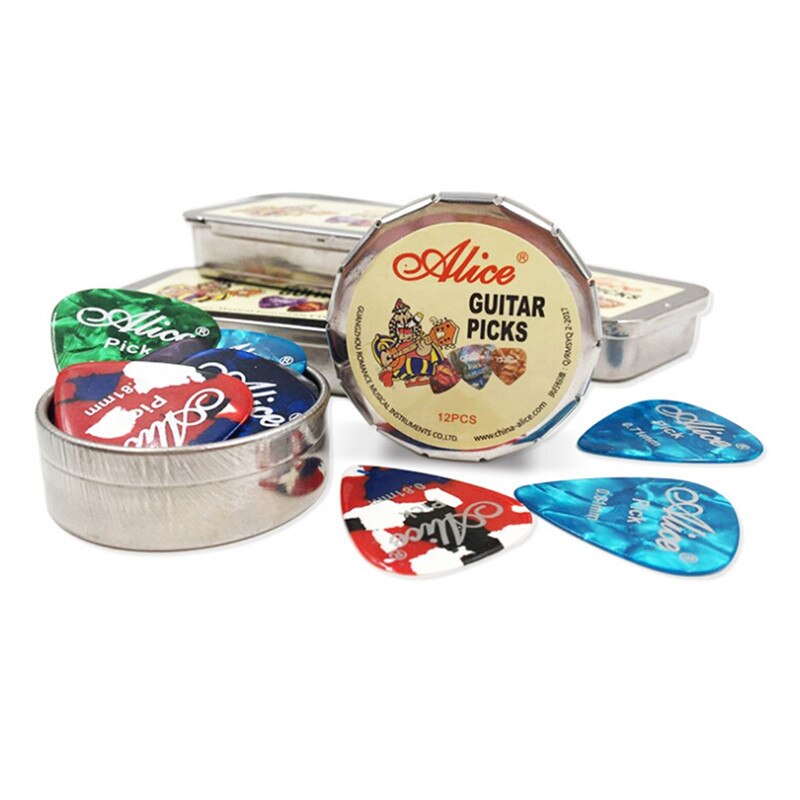 12/20/24 stücke Gitarre wählt einstellen Akustische Elektrische Gitarre wählt Plektren Runde Metall wählt Kasten fallen wählen für Saiten Zubehör