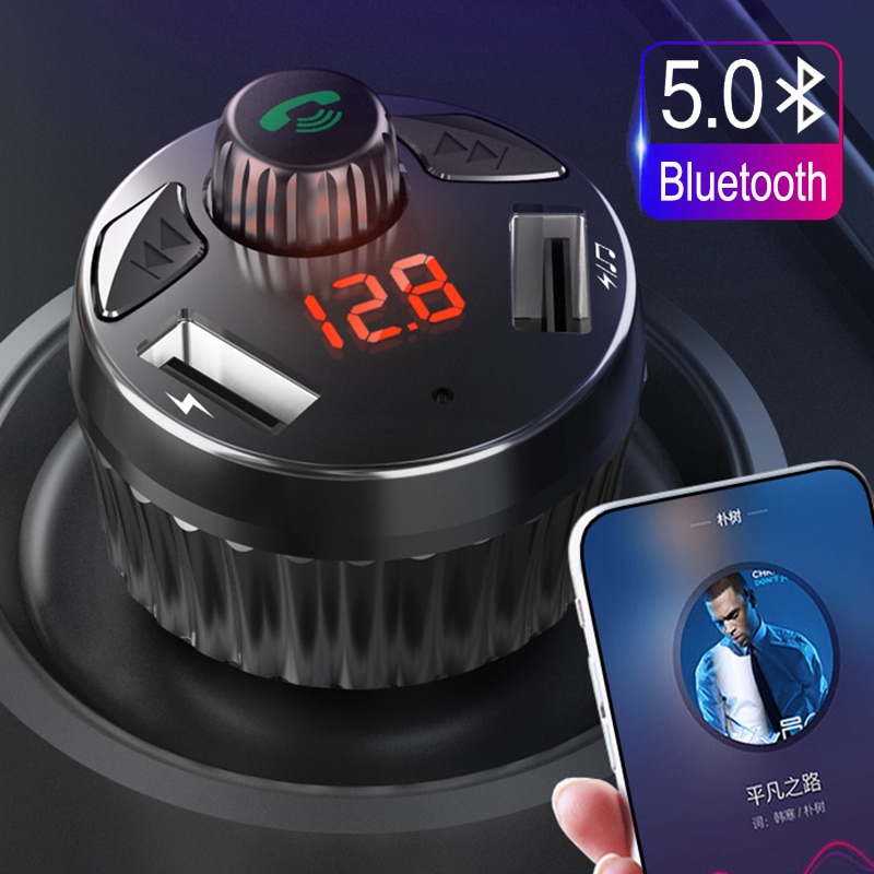 JINSERTA Auto Mp3 Spieler Bluetooth 5,0 FM Sender Unterstützung U Disk Musik Spielen Auto Dual USB Ladegerät Verlustfreie Musik Spielen