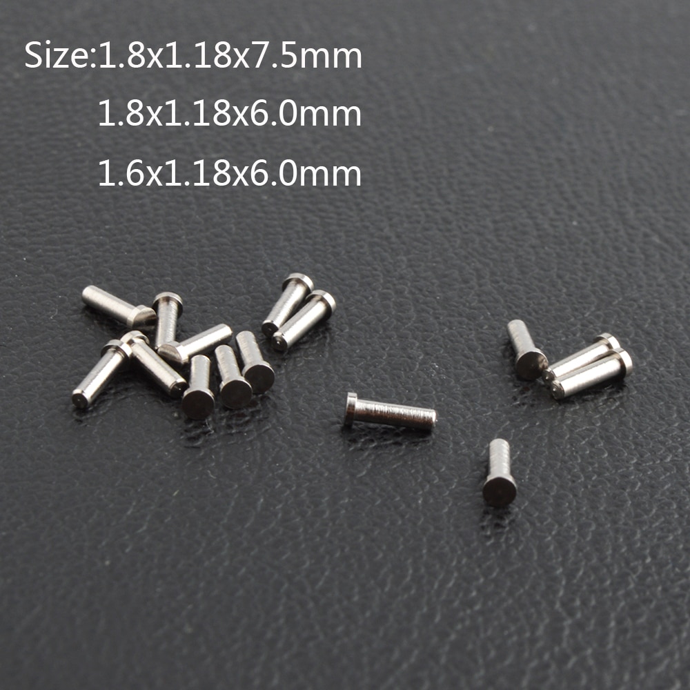 100Stck brillen einzelnen nieten einzelnen metall Stift für brillen scharniere oder tempel 1,18mm durchmesser 7,5mm 6,0mm lengt