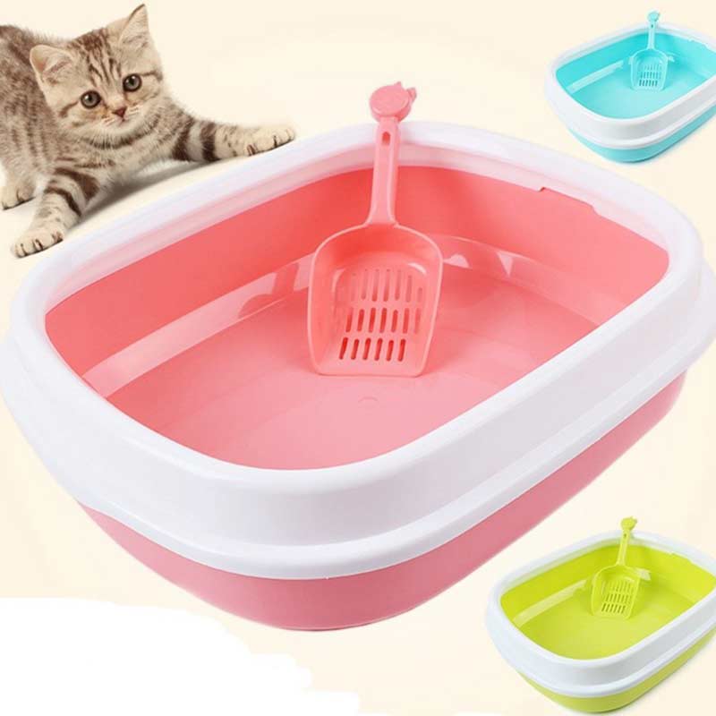 Katzenstreu Kasten Wc Für Sandkasten Katzenstreu Kasten Katze Sand Becken Halb Geschlossene Anti-Spritzen Oval Anti Spritzen Kunststoff Tablett