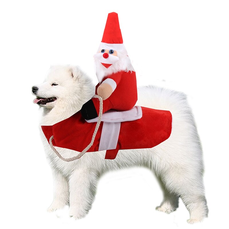 Lustige Haustier Outfit Reiten Kleidung Hund Weihnachten Santa Hund Kostümich Partei Dressing hoch Kleidung für Smal Mittel groß Hunde