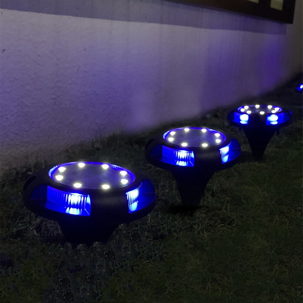 12LED Solar- U-licht IP65 Boden Licht LED Lampe Solar- Rasen Lampe seite blau lampe perle für Garten Pfad Garten Stelle Landschaft