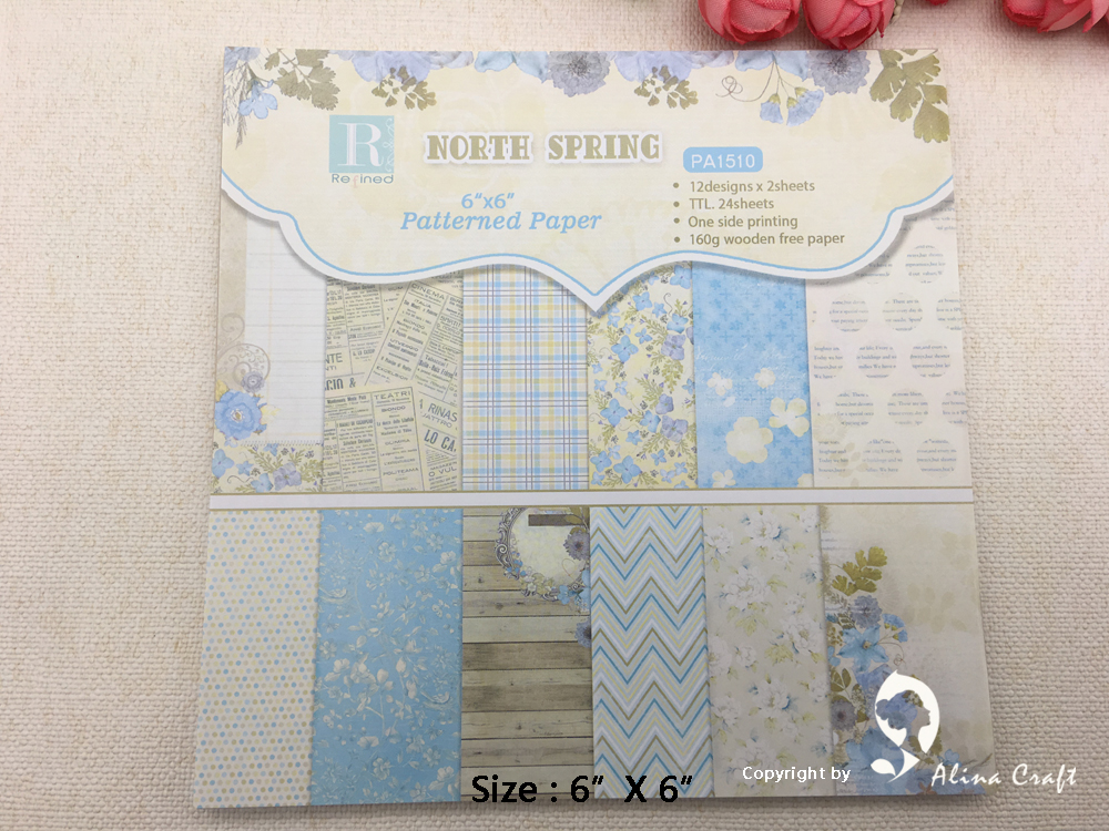 AlinaCraft 24 blatt 6 'X 6' Norden frühling gemusterten papier Scrapbooking papier packung handgefertigt handwerk papier handwerk Hintergrund Pad