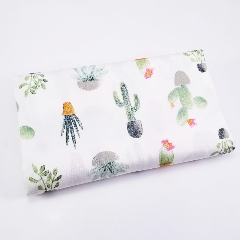 Köper Pflanze Kaktus Serie Baumwolle Stoff DIY handarbeit Patchwork NäHenne freundlicher Bettwäsche Taschen Tuch Textilien Stoff 50*40cm