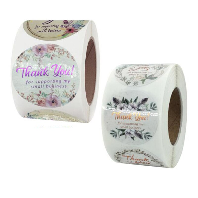 500Stck/rollen Blumen- Danke Aufkleber Für Dichtung Etikett Scrapbooking Weihnachten Sticke Dekoration Aufkleber Briefpapier Aufkleber