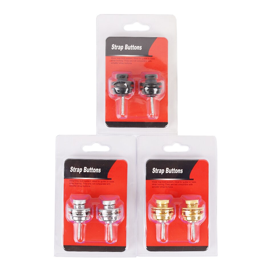 Professionelle 2 teile/los Flache Kopf Schnelle Fix Metall Gitarre Straplock Geschmack für Elektrische Gitarre Bass 3 Farben