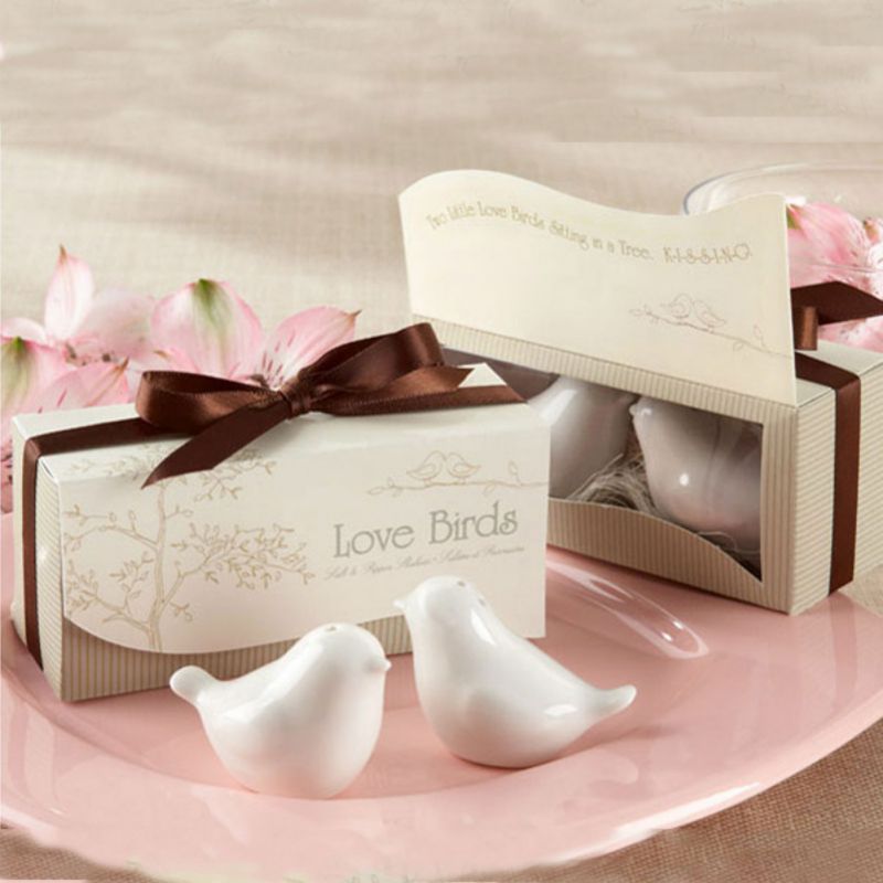 1einstellen/2 stücke Kreative Liebe Vogel Salz Pfeffer Shaker Töpfe Menage Zauberer Gewürz Container Gäste Souvenirs Dekoration 1