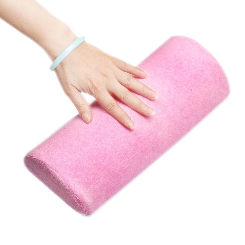1 stücke Weichen Spalte Rosa Farbe Nagel Kunst UV Gel Polnischen Manikübetreffend Pflege Salon Halb Hand Kissen Rest Kissen Werkzeug Nagel Kunst Ausrügestochen