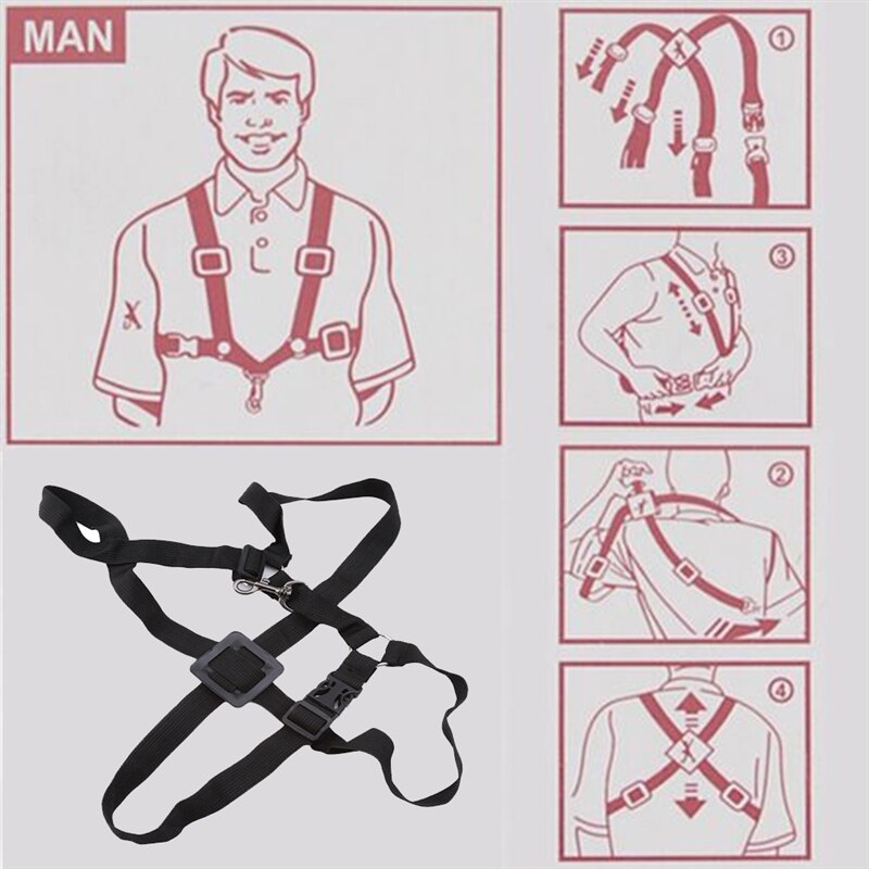 Professionelle Einstellbare nutzbar machen Schulter Schwarz Sax Saxophon Gürtel Nacken Gurt Für Alt / Tenor / Sopran Saxophon Zubehör