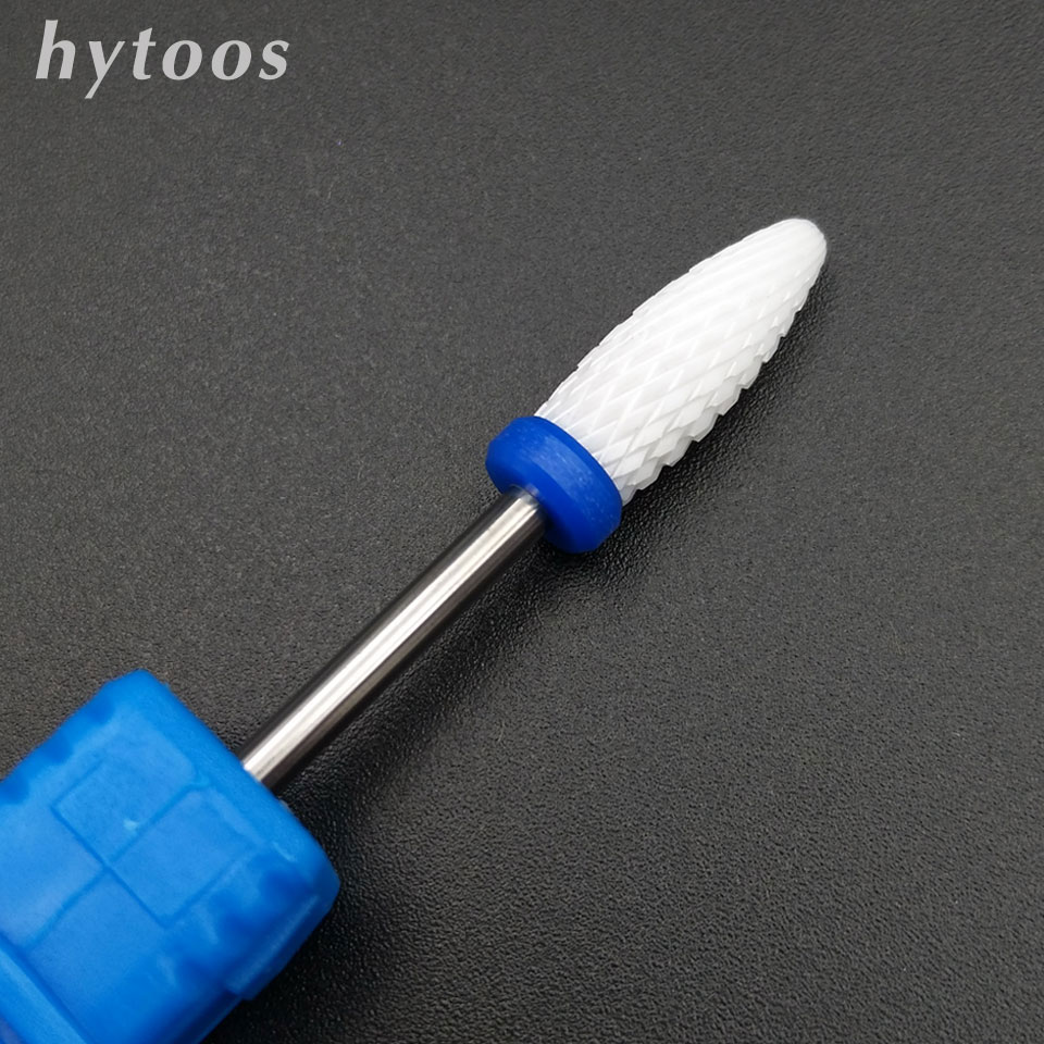 HYTOOS Keramik Nagel Bohrer 3/32 'rotierend Grat Cutter Bits Für Manikübetreffend Bohrmaschine Zubehör Nagel Schönheit Werkzeug-H0615T