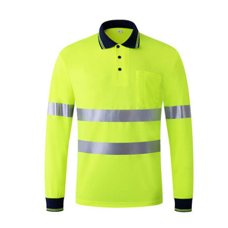 Hohe Sichtbarkeit Sicherheit Kleidung Arbeit Shirt Atmungsaktiv Nacht Reflektierende T-Shirt Sicherheit Polo Hemd Langarm Arbeit Spitzen trocken passen