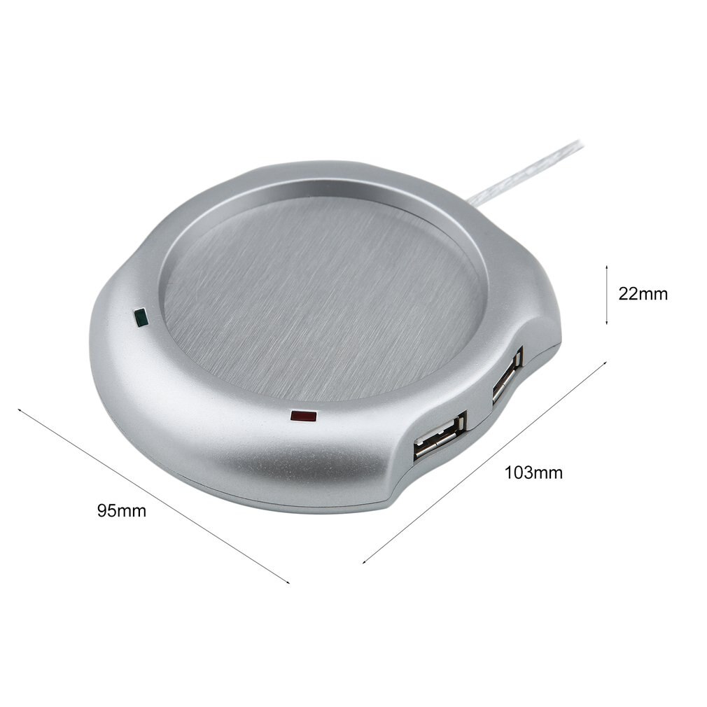 Getränke Tasse Silber 4 Hafen USB Hub Tee Kaffee Tasse Becher Wärmer Flüssigkeit Temperatur Elektrische Wärmer Für PC Heizung Pad