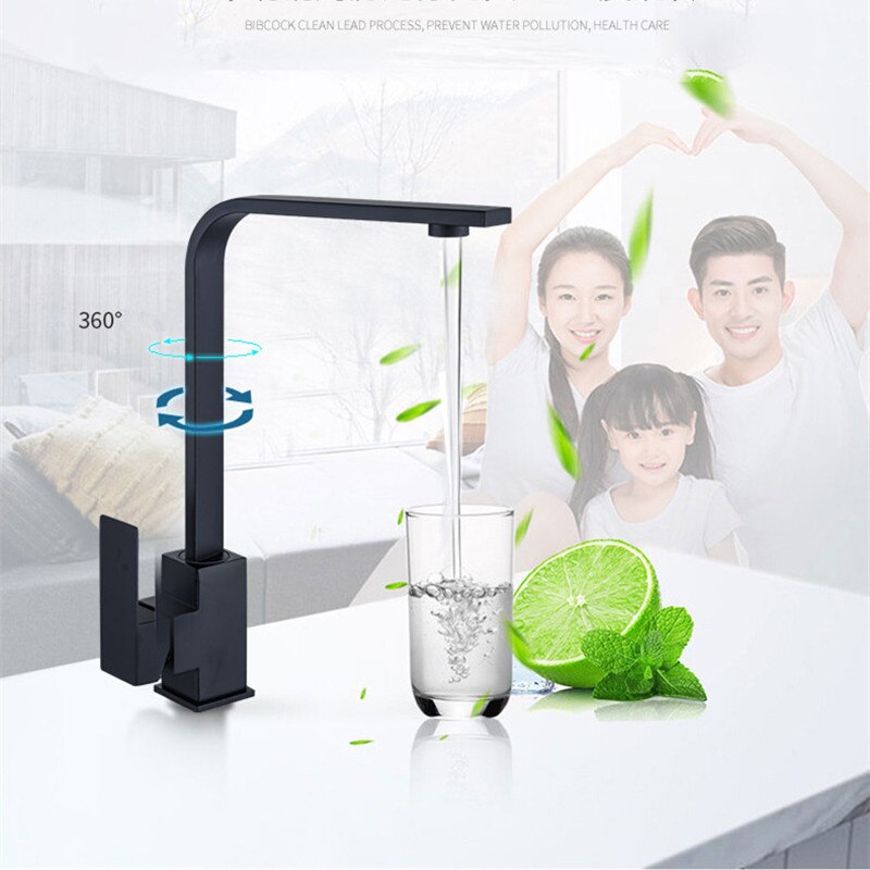 Schlecht Küche Becken Wasserhahn Edelstahl Einzigen Handgriff Heißen Und Kalten Wasser Kran Deck Montieren Wasserhahn 360 Grad Wasser Mischer tippen