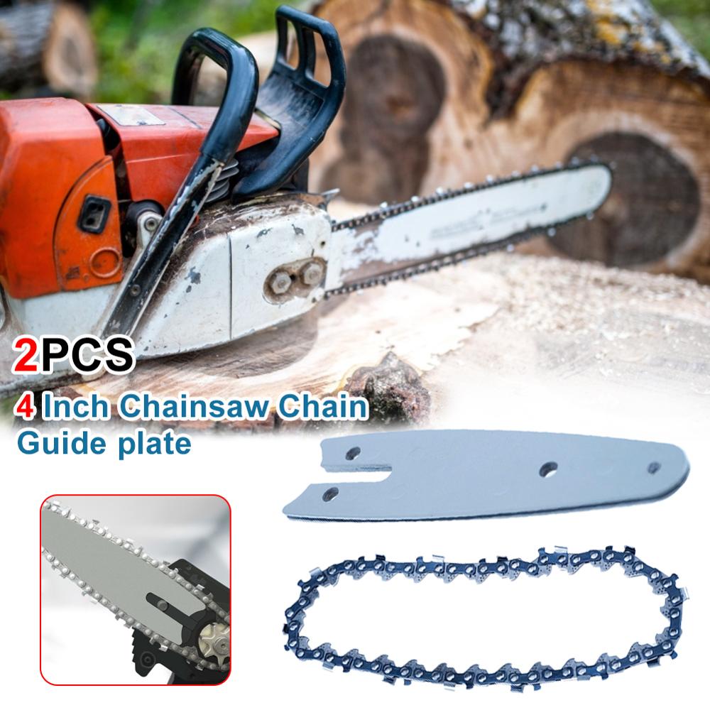 2 stücke Kettensäge Kette 4 Zoll Mini Stahl Kettensäge Kette Leichte führen Kette Geeignet für 4 Zoll kabellos Elektrische Kettensäge