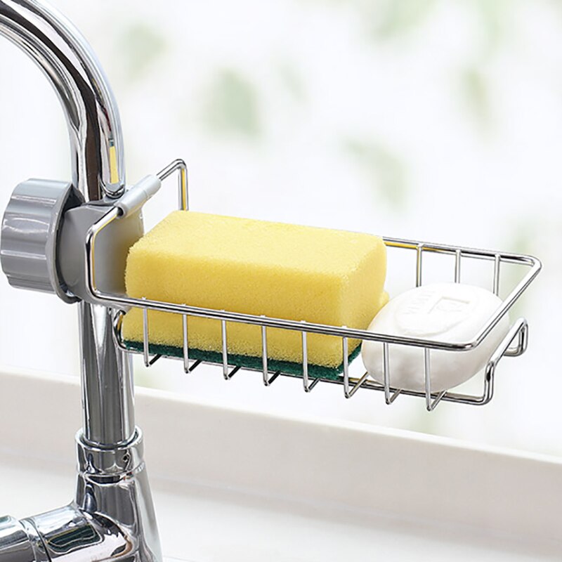 Einstellbare Wasserhahn Entwässerung Regal Edelstahl Küche Kleinigkeiten Lagerung Gestell Für Schlecht Seife Lappen Und Schwamm Organisieren Halfter