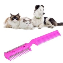 1PC Zufällige Farbe Haustier Haar Trimmer Kamm Schneiden Pflege Rasiermesser Ausdünnung Hund Katze Kämme Hund Katze Haar Entferner Haar pinsel Kamm