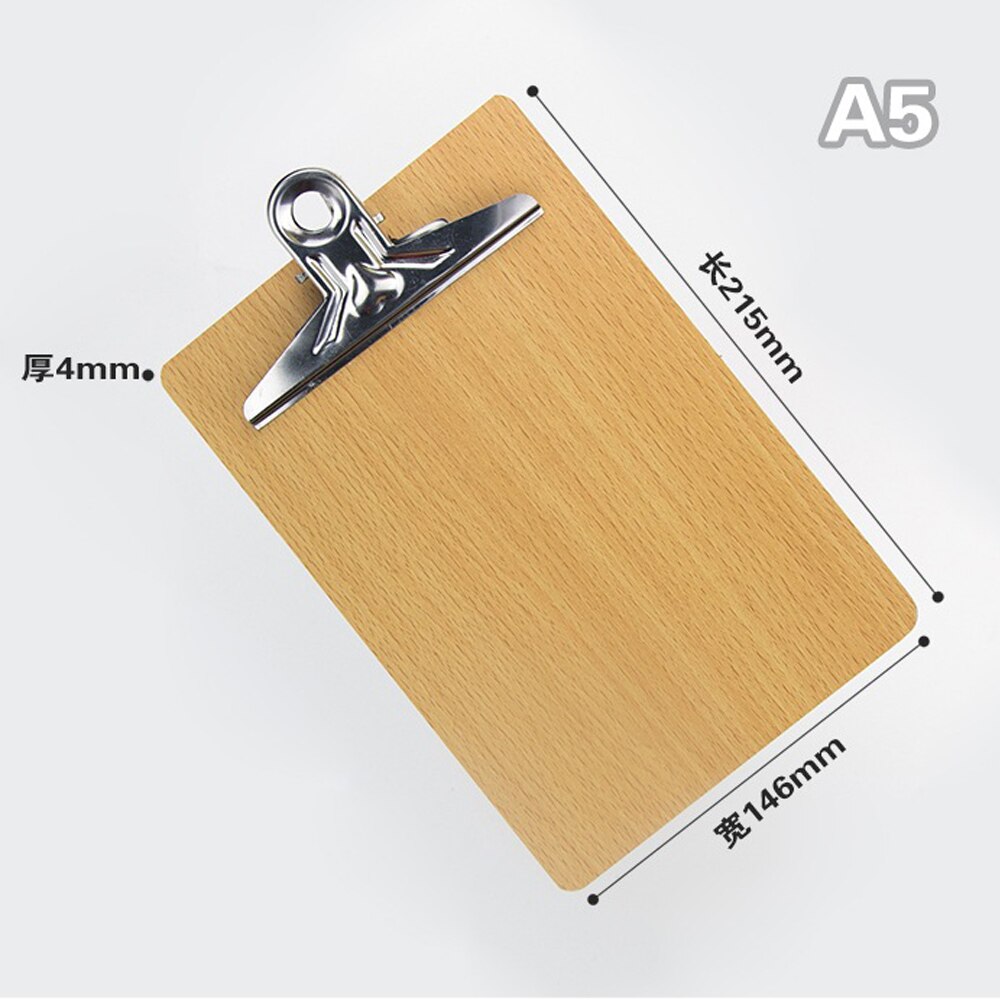 5Stck Umwelt Freundliche und Langlebig A5 Schriftlich Notizbuch Ordner 32K Holz Bord Clip Pad Platte Büro Liefert Schreibwaren