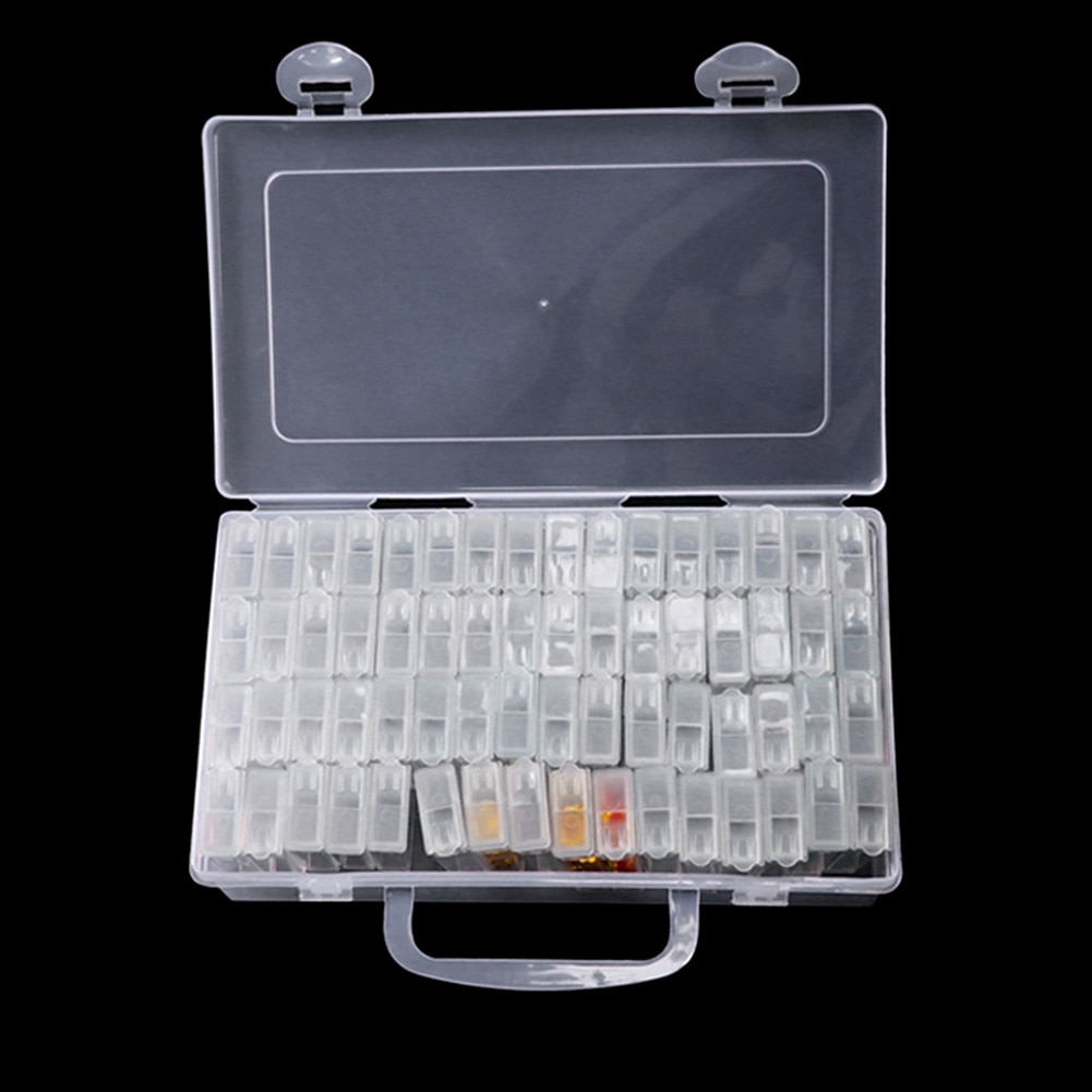 64 Gitter DIY Handwerk Glas Samen Perlen Kasten Schmuck Lagerung Kasten Glas Perlen Behälter Mit Griff Für Schmuck Machen