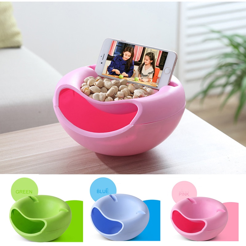 Kreative Doppel Schicht Snack Container Obst Süssigkeit Melone Samen Schüssel Müll Dosen Schmuck Kosmetik Lagerung Kasten Telefon Halfter Kasten