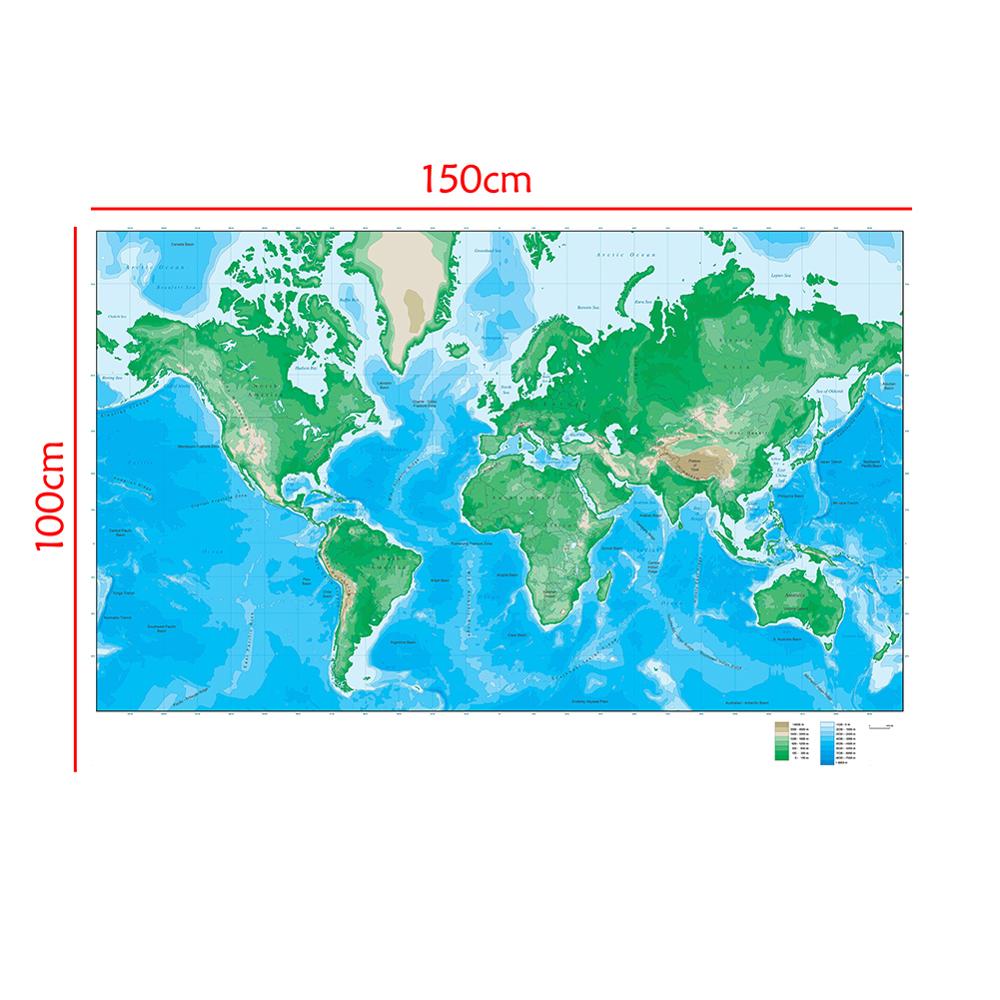 150x 100cm Quaddel Höer Karte Faltbare vlies Karte Für Geologische Forschung