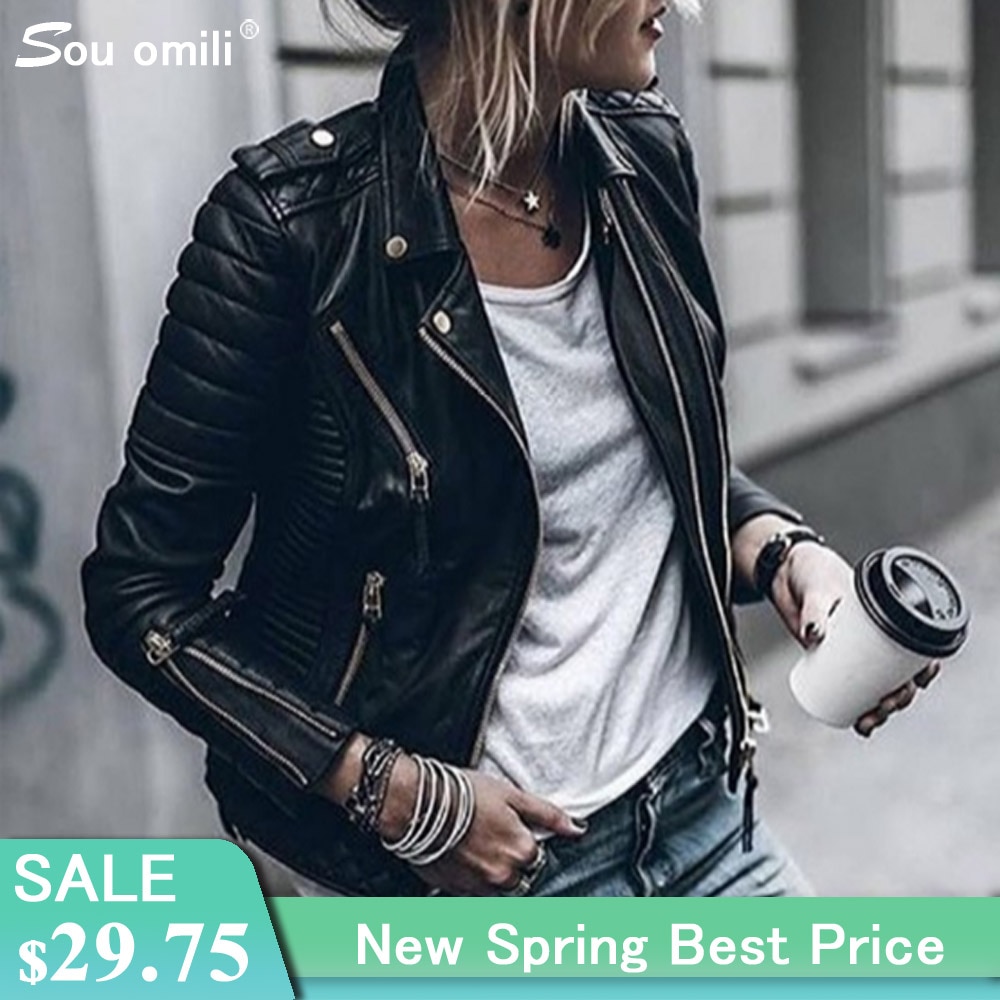 Blau Raute Leder Jacke für Frauen Niet Punk Moto Mantel Faux Jacke jaquetas couro Casaco Jacke chaqueta cuerina mujer